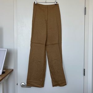 Theory camel linen pants
